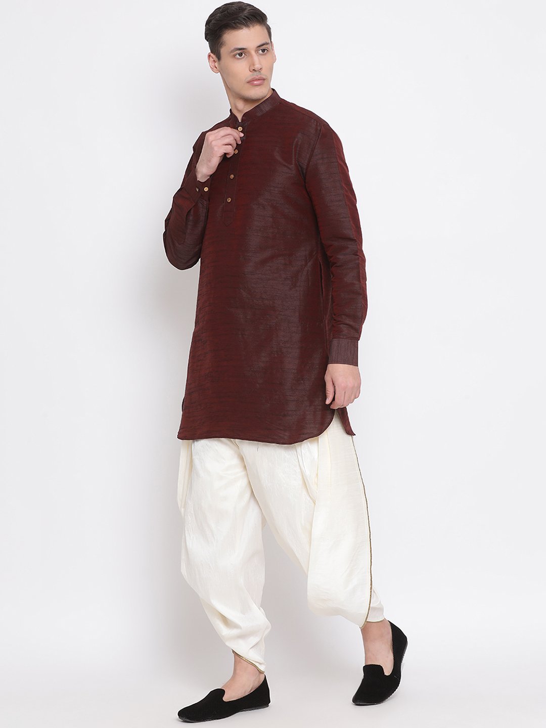 Men's Cream Solid Dhoti Pant