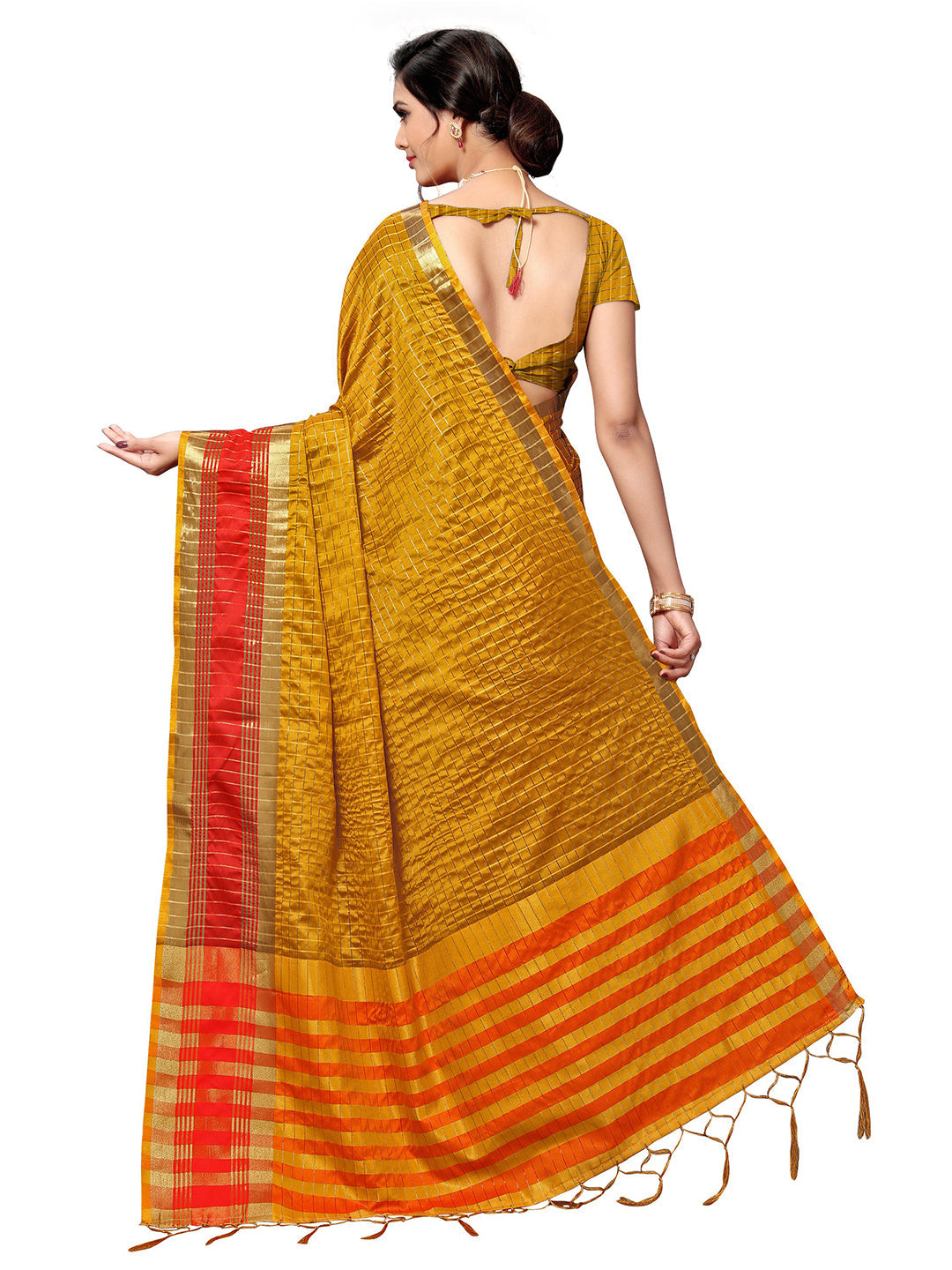 Women's Brown Art Silk Self Design Saree