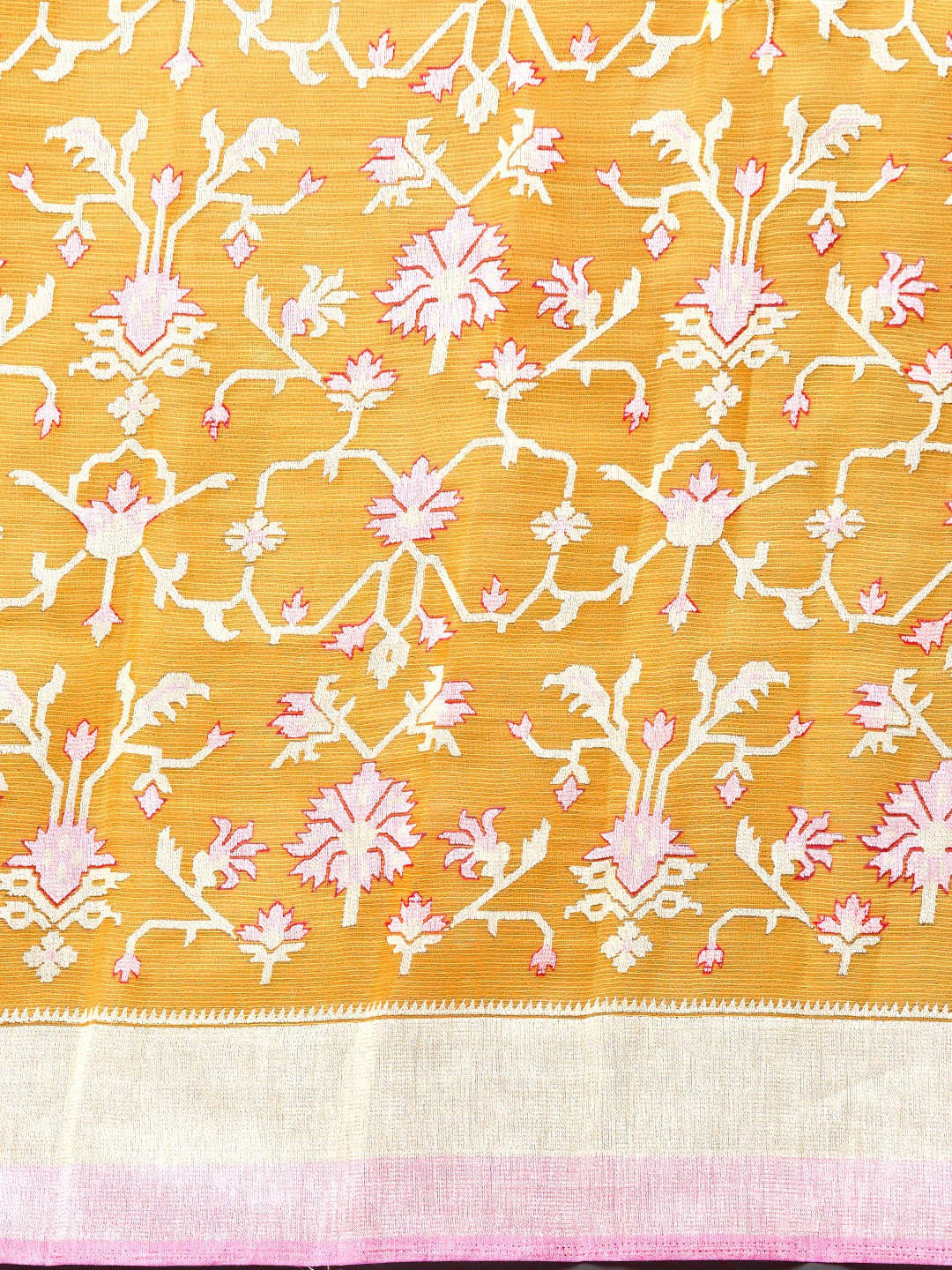 Women's Mustard Brasso Printed Saree
