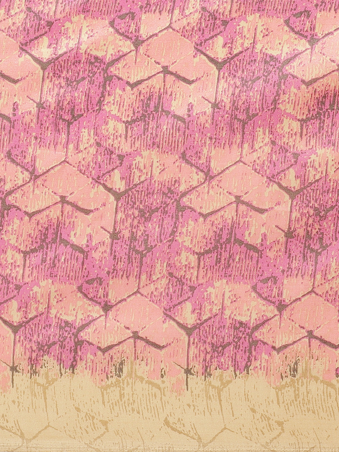 Women's Pink Art Silk Printed Saree