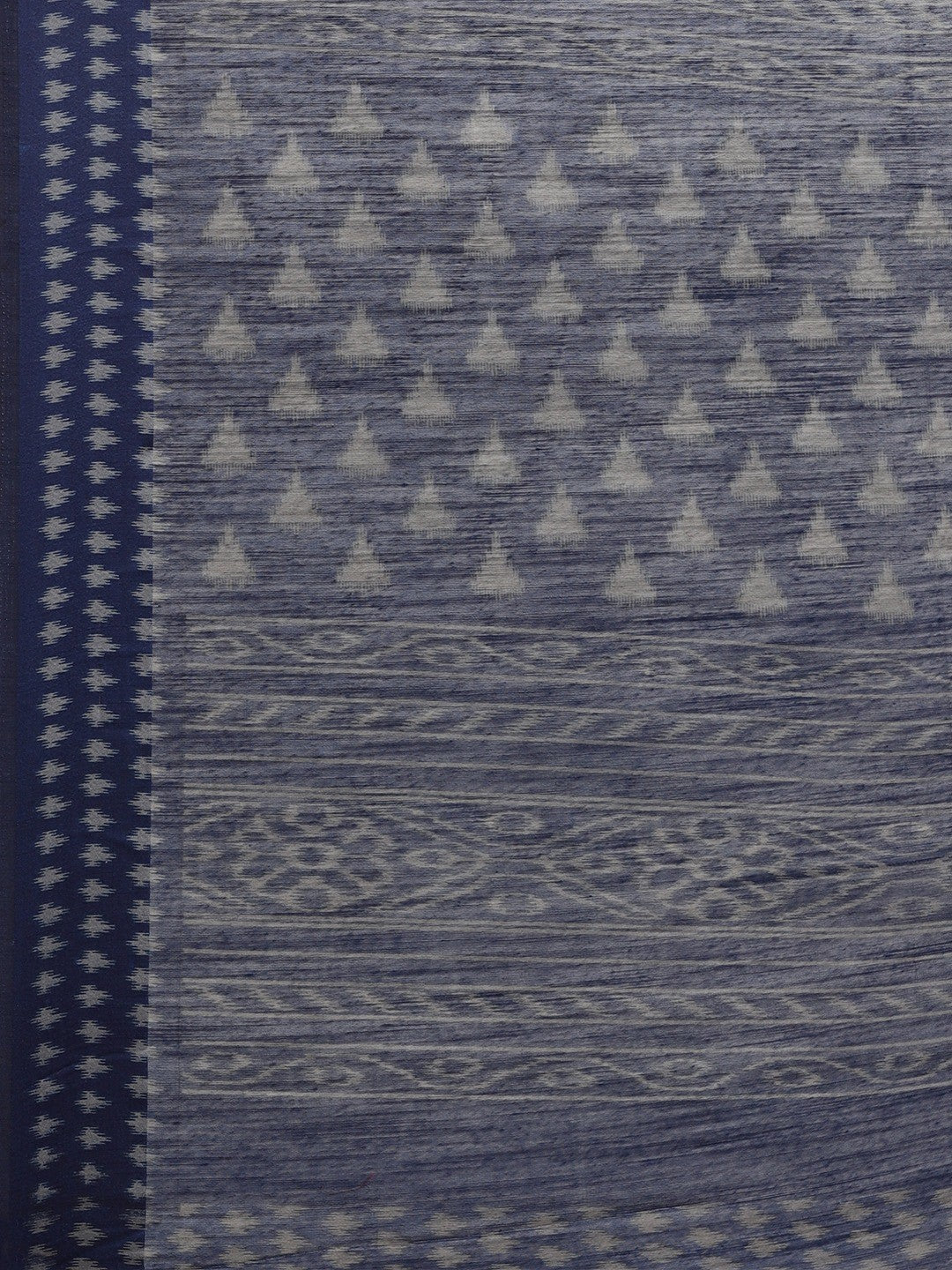 Women's Grey Cotton Silk Printed Saree