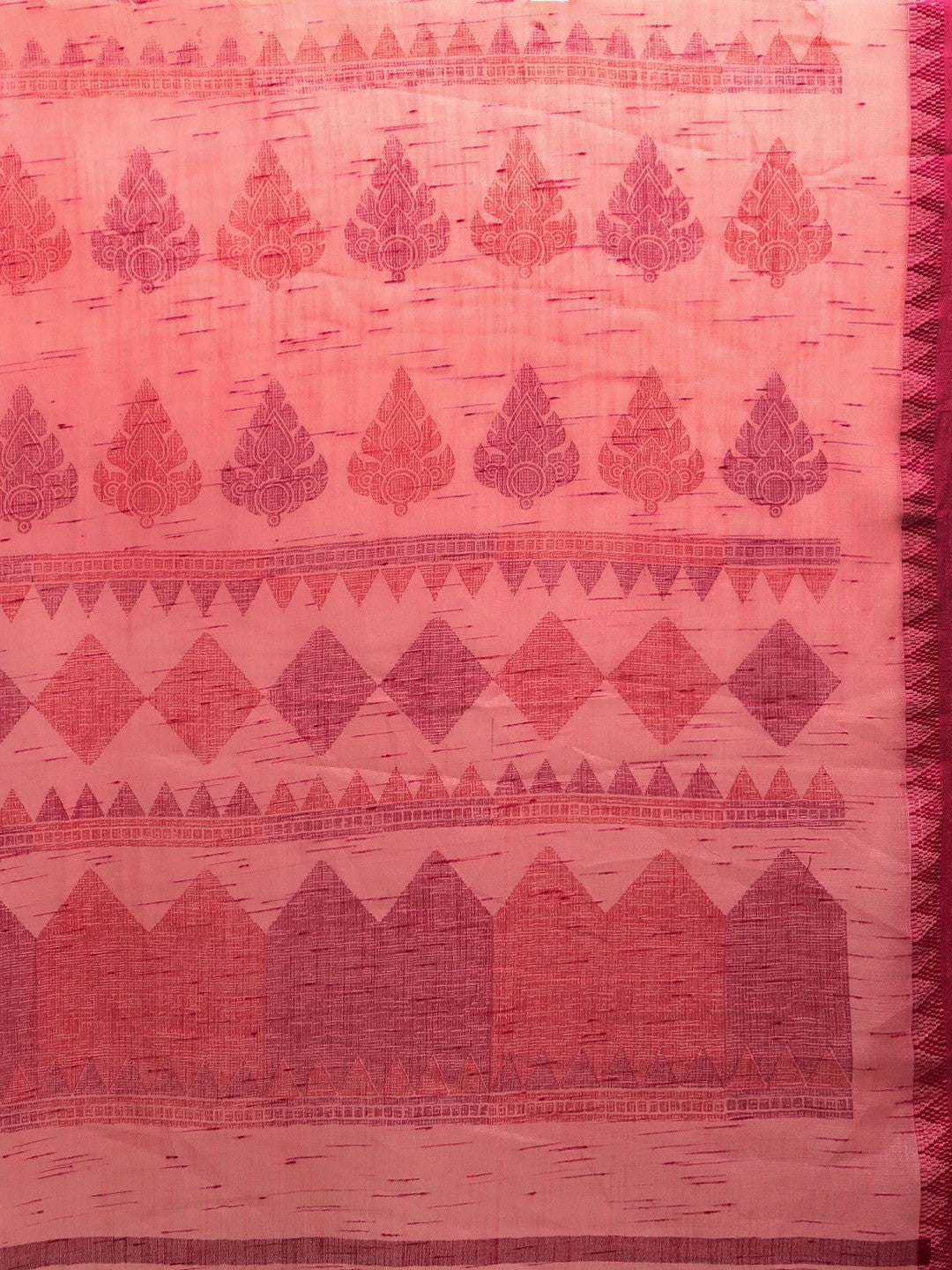 Women's Pink Art Silk Printed Saree