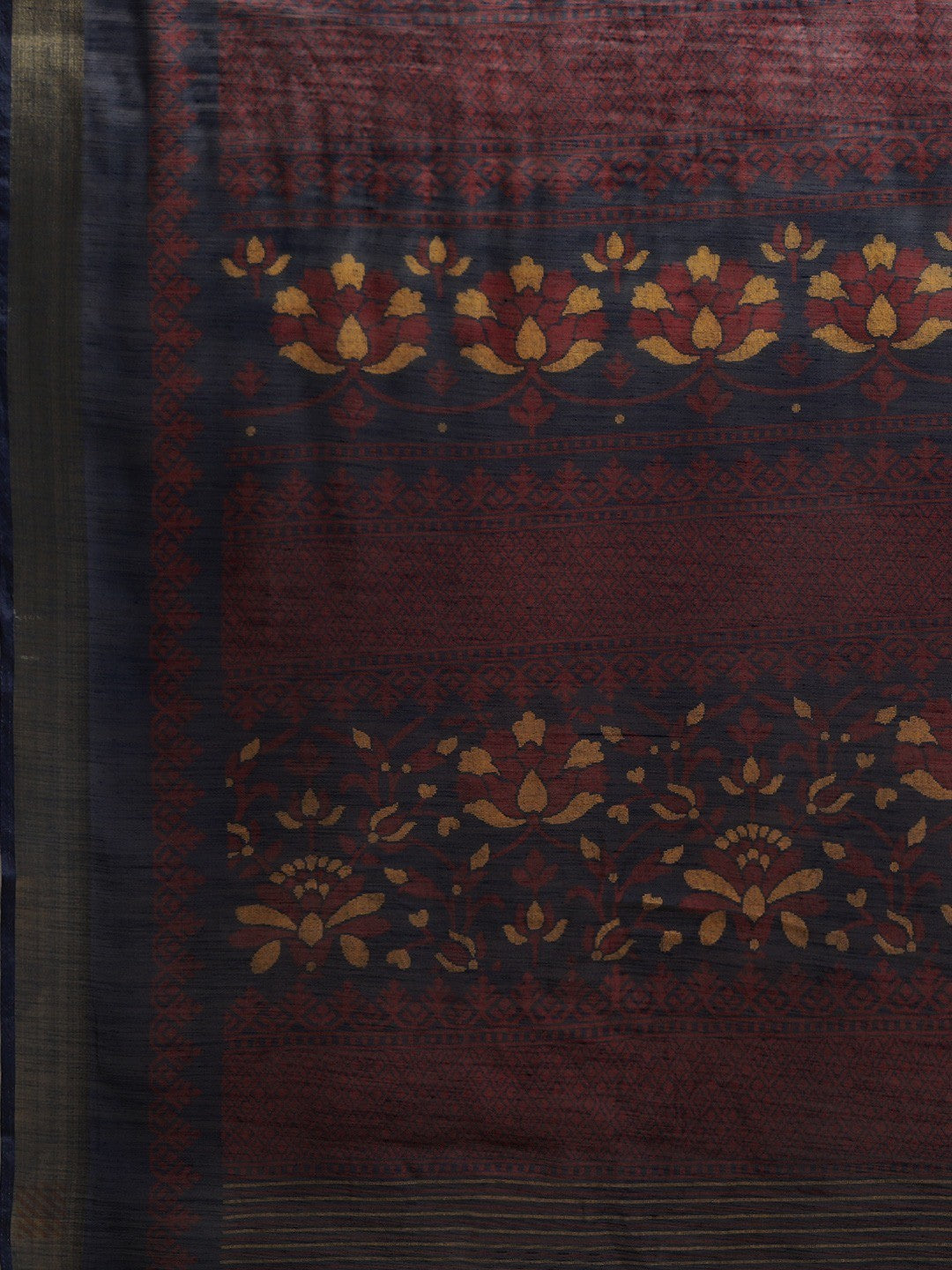 Women's Blue Art Silk Printed Saree