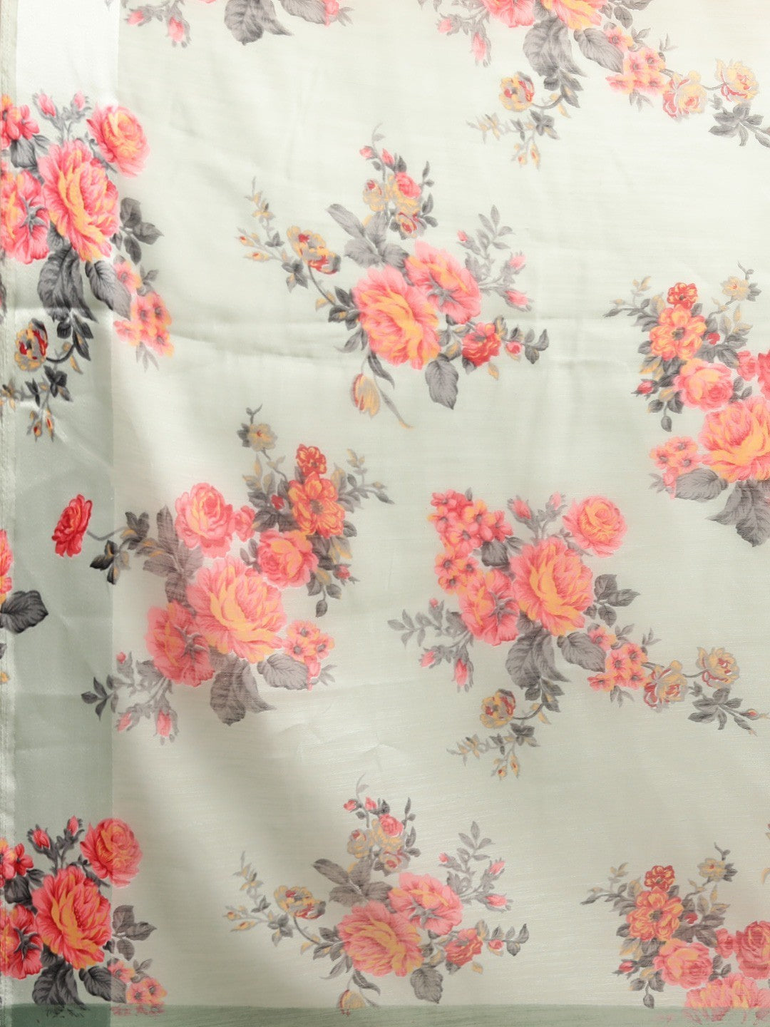 Women's Grey Art Silk Printed Saree