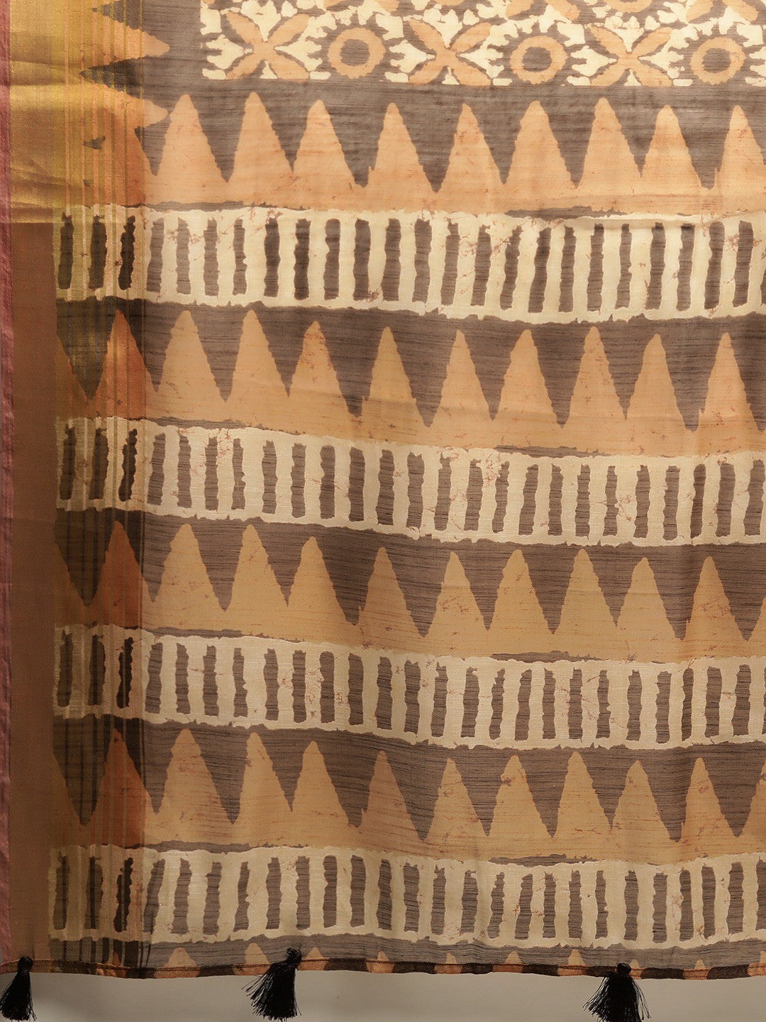 Women's Brown Art Silk Printed Saree
