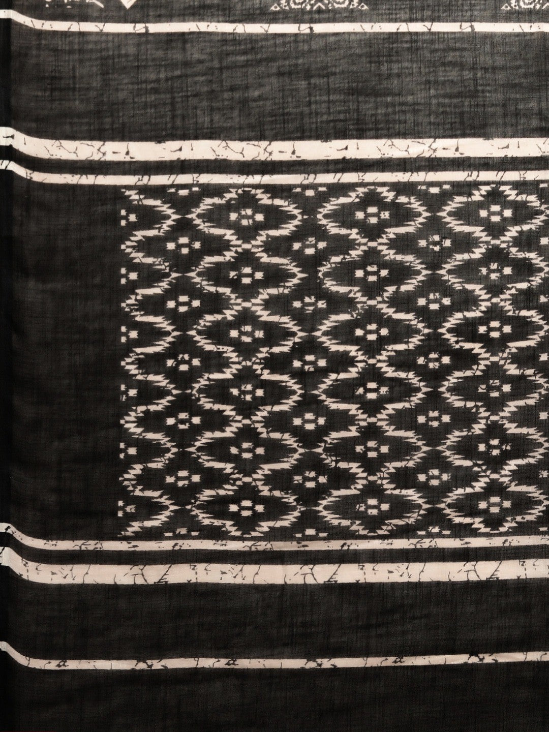 Women's Black Art Silk Printed Saree