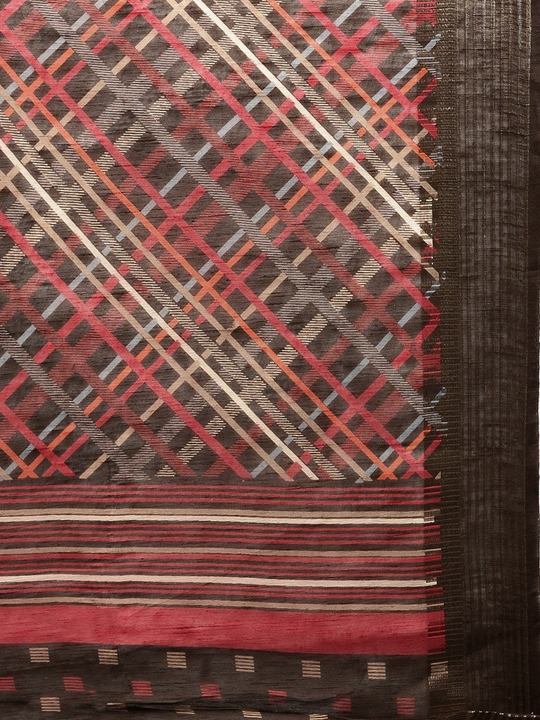 Women's Brown Art Silk Printed Saree