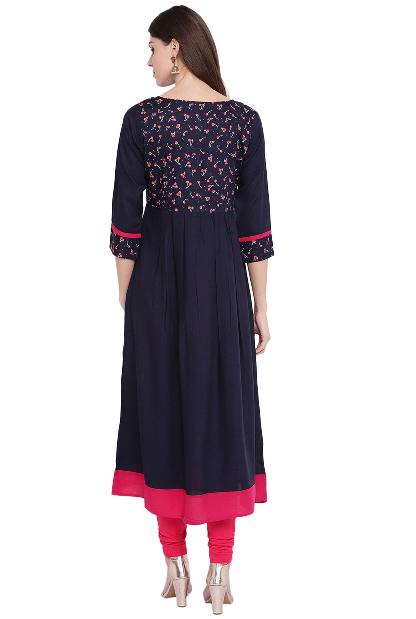Women's Blue Anarkali Kurta By Vbuyz- (