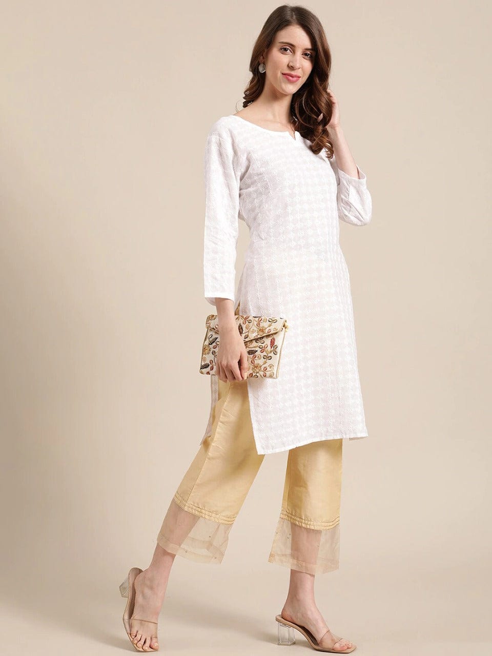 Women's Gold Regular Trousers