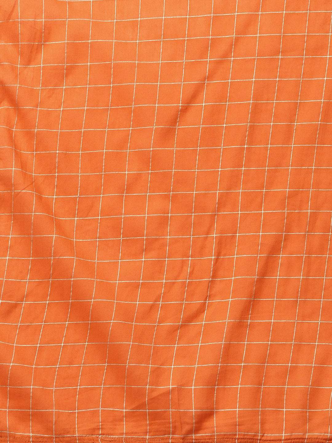 Women's Orange & White Block Printed Kurta with Trousers & Dupatta