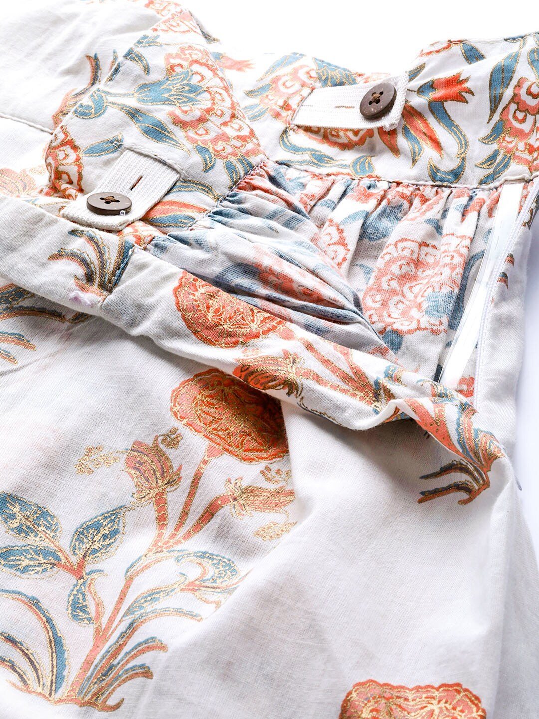 Women's Khari Print Shirt with Skirt