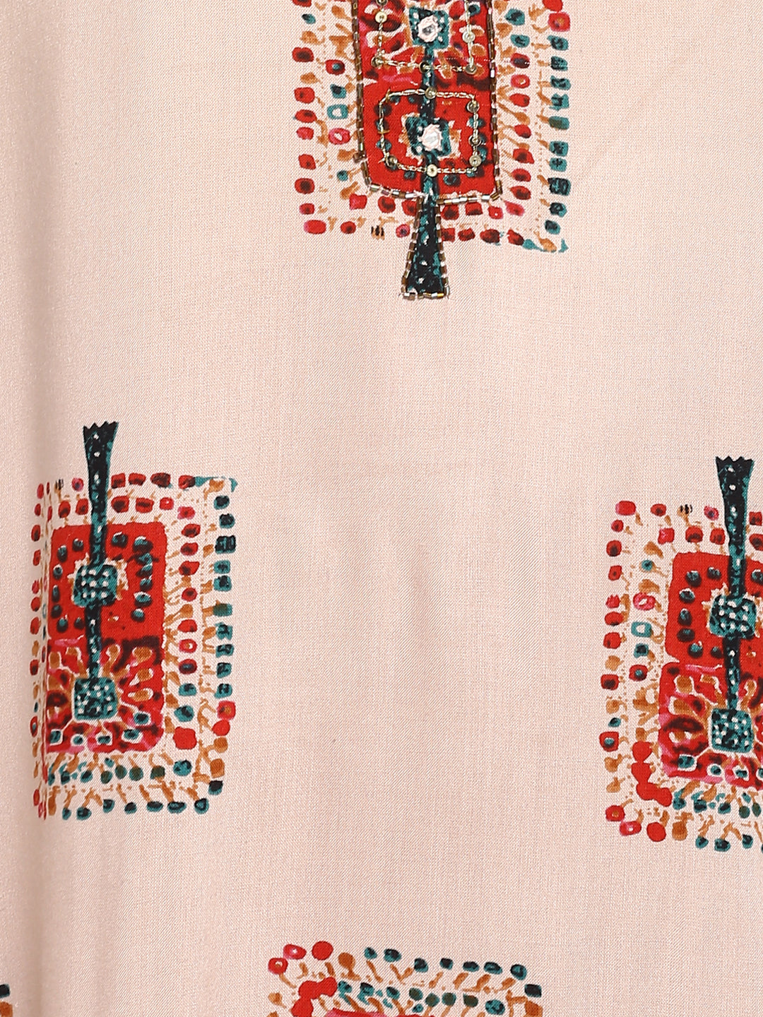 Women's Peach Rayon Kurta By Vbu