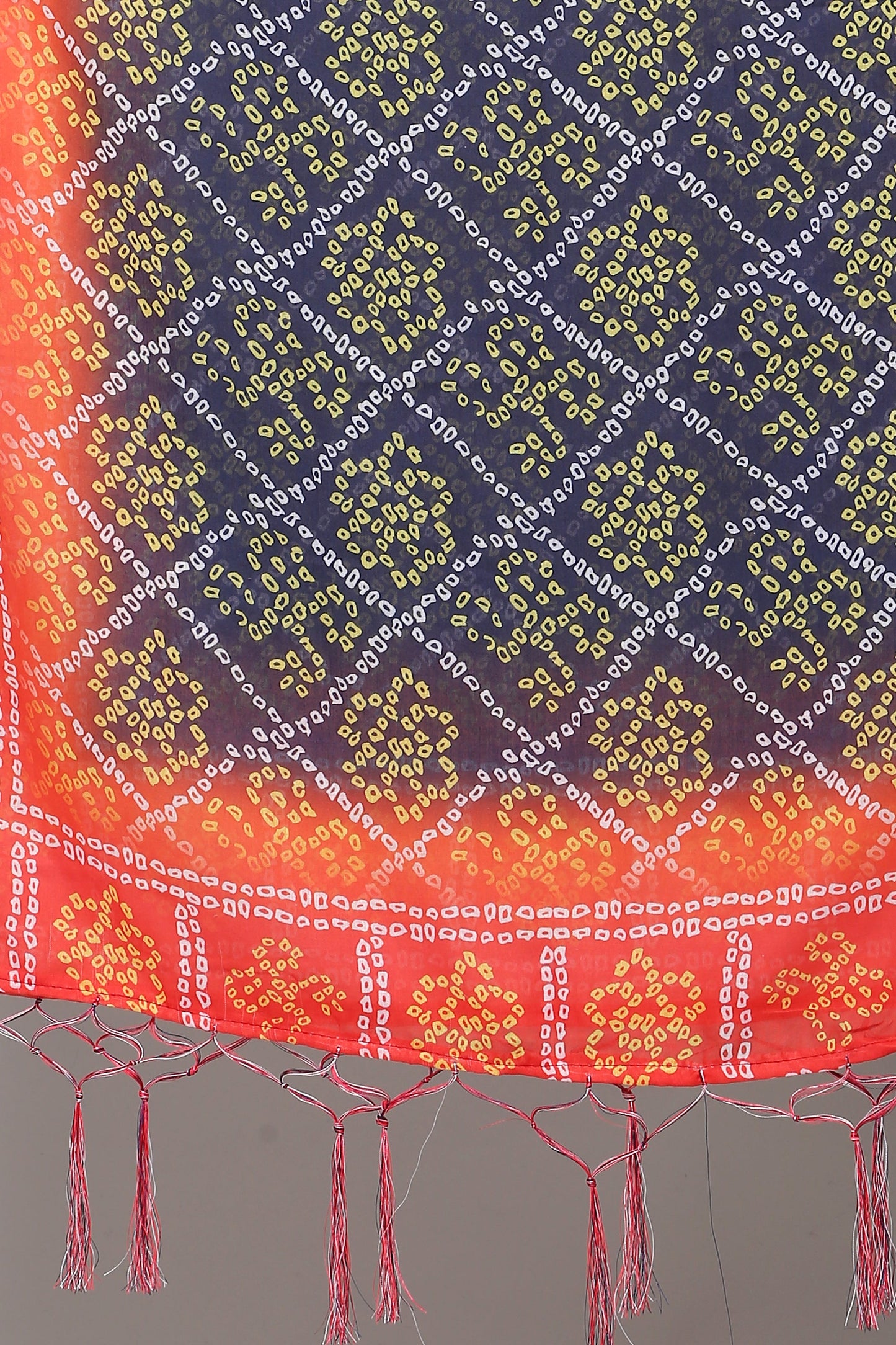 Women's Red & Blue Color Bandhani Digital Printed Dupatta