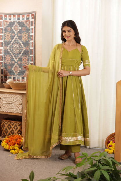 Women's Ramya Anarkali Cotton Suit Set