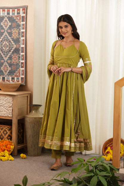 Women's Ramya Anarkali Cotton Suit Set