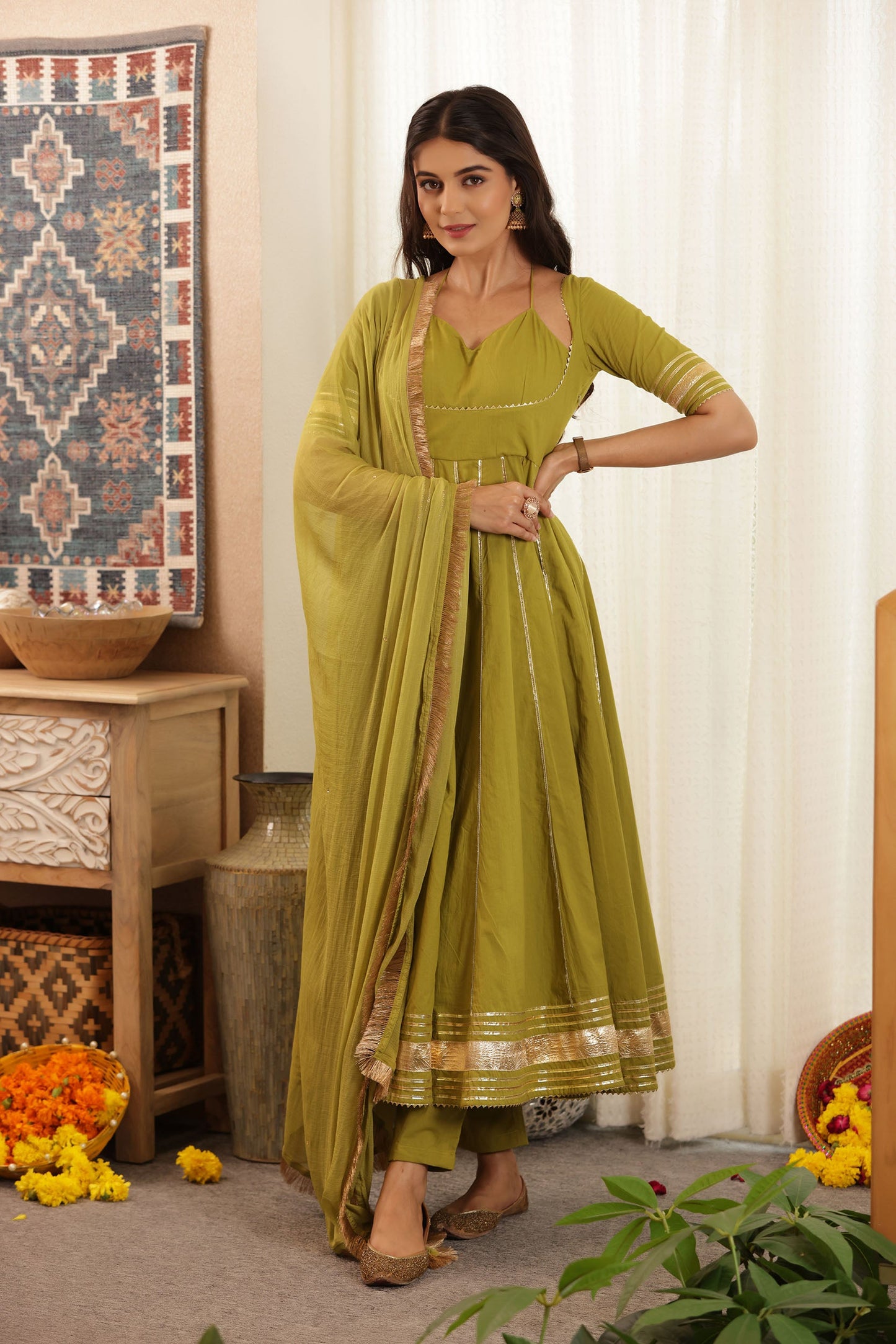Women's Ramya Anarkali Cotton Suit Set