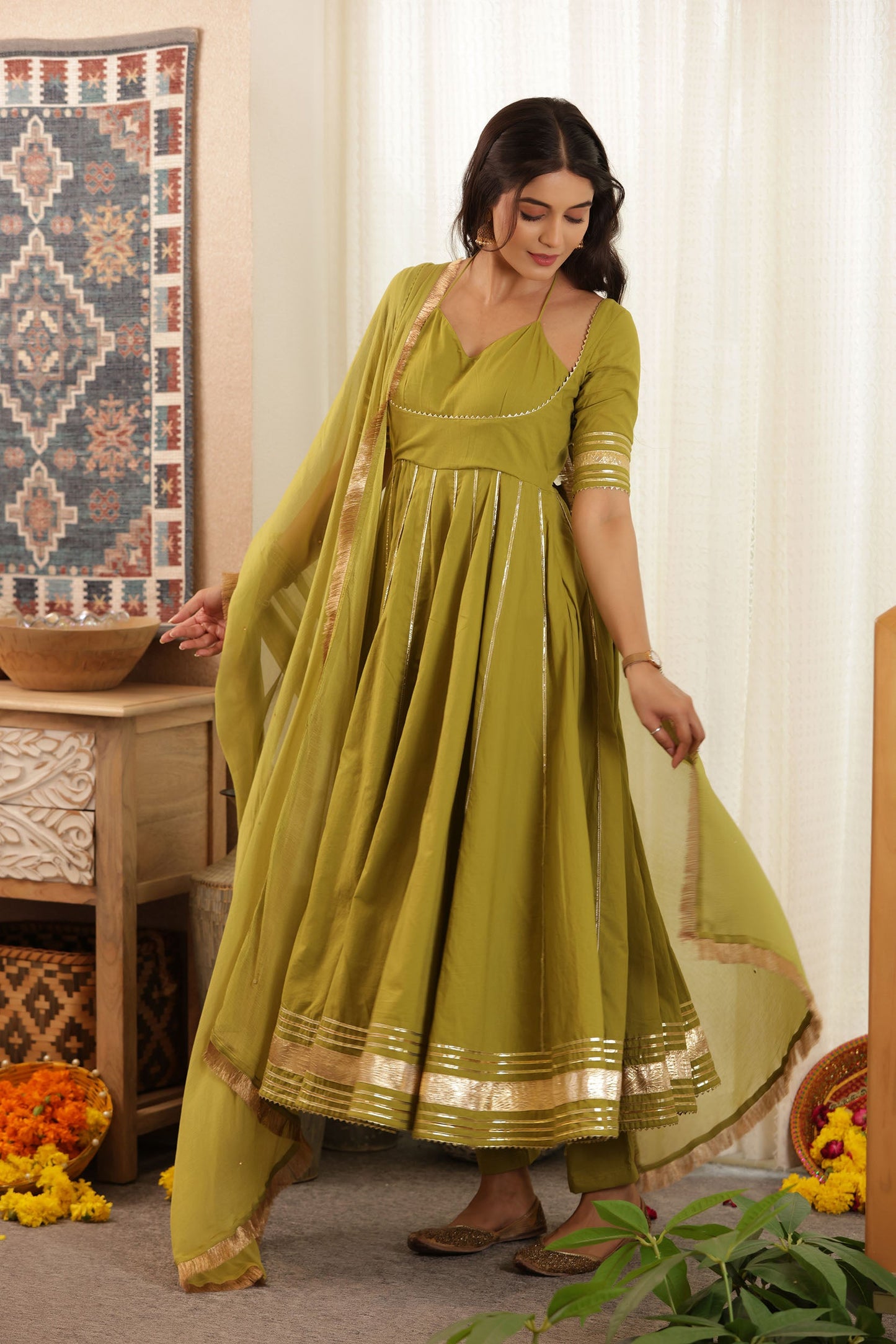 Women's Ramya Anarkali Cotton Suit Set