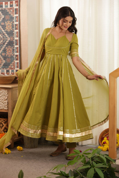 Women's Ramya Anarkali Cotton Suit Set