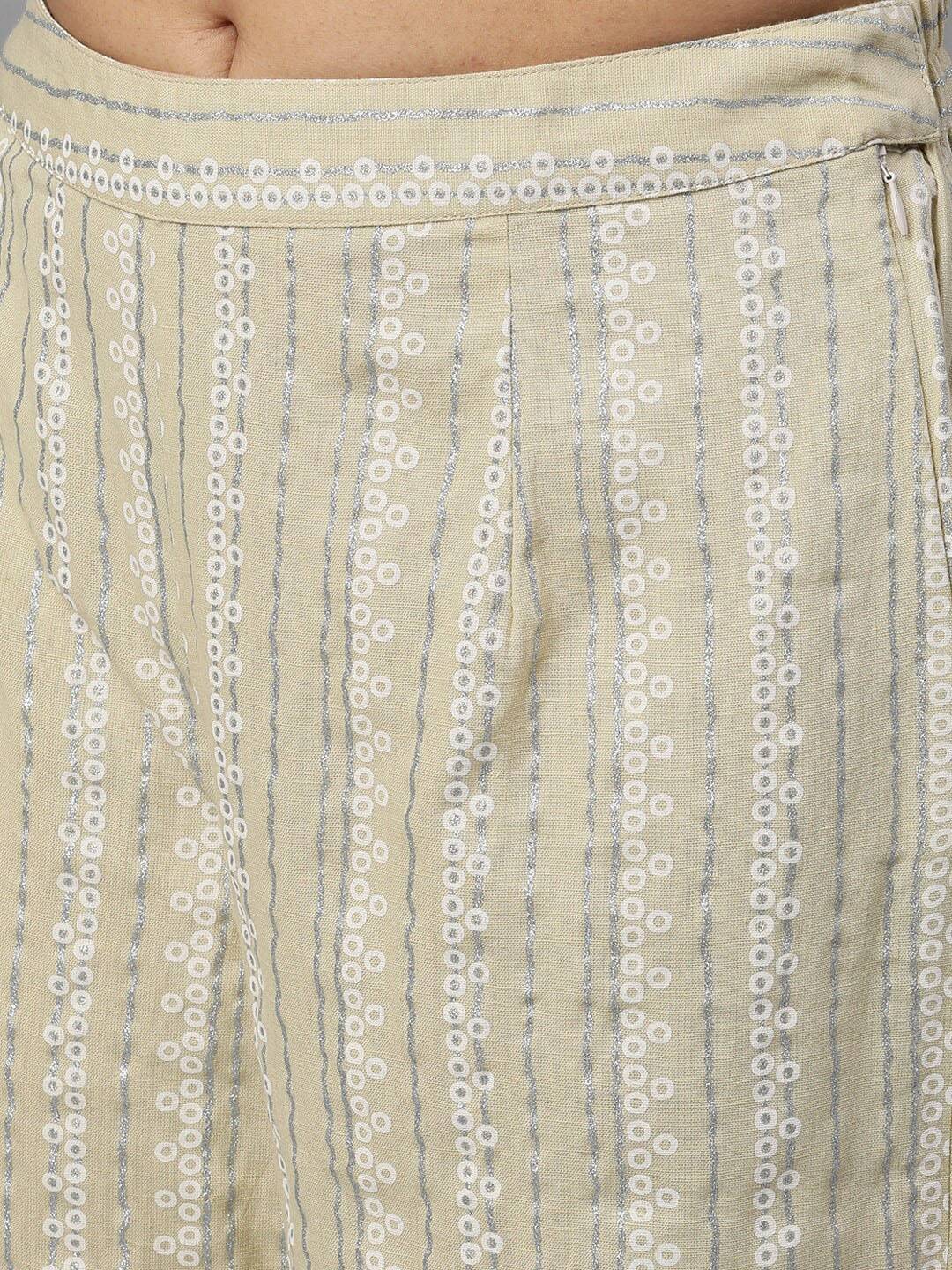 Women's  Pastel Green Printed Kurta with Palazzos