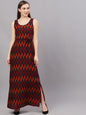 Women's  Black Printed Maxi Dress