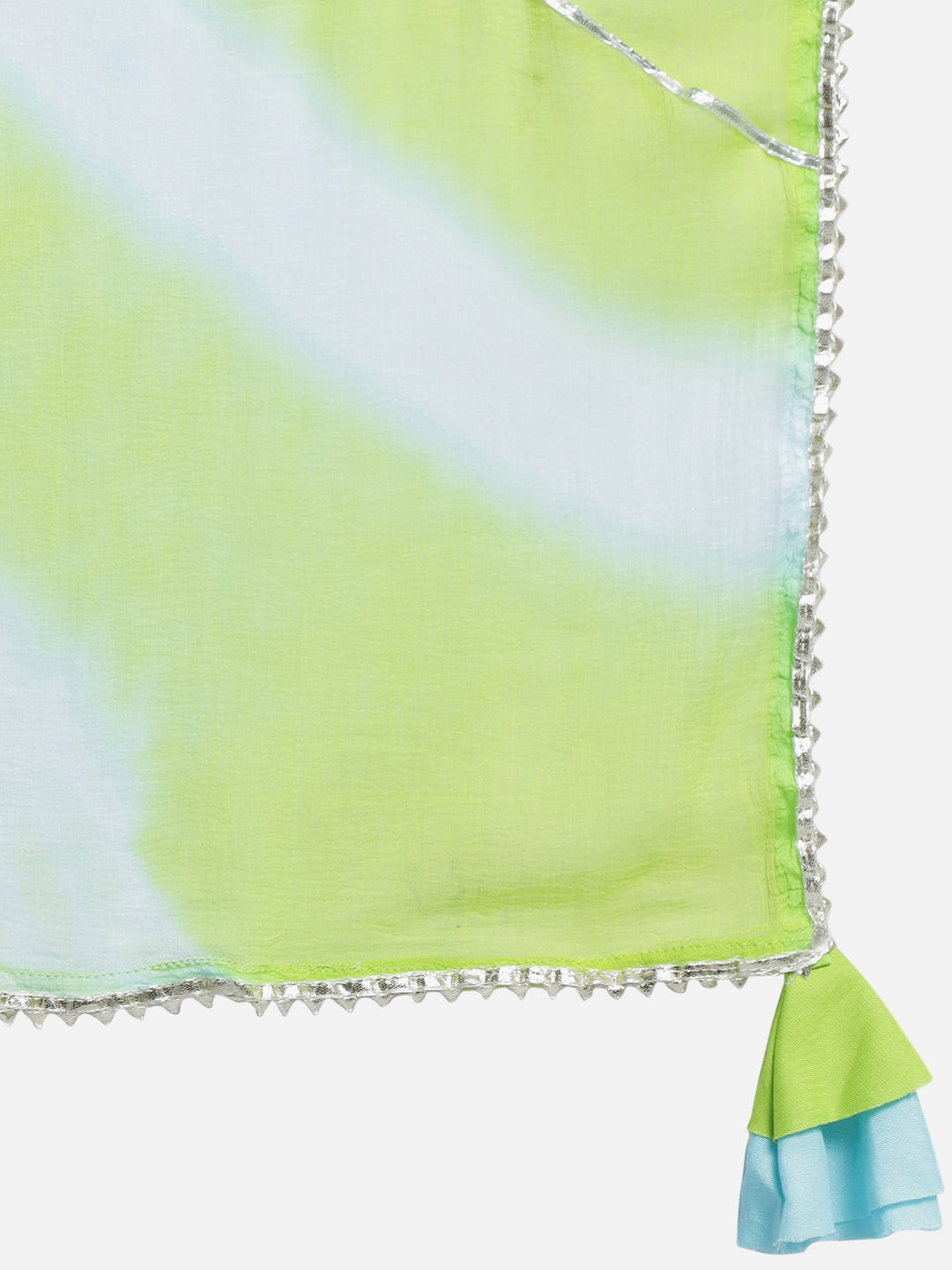 Women's Neon Green Solid Flared Kurta set with Dupatta
