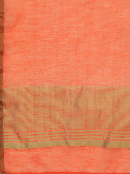 Women's  Orange & Golden Checked Kurta with Palazzos & Dupatta