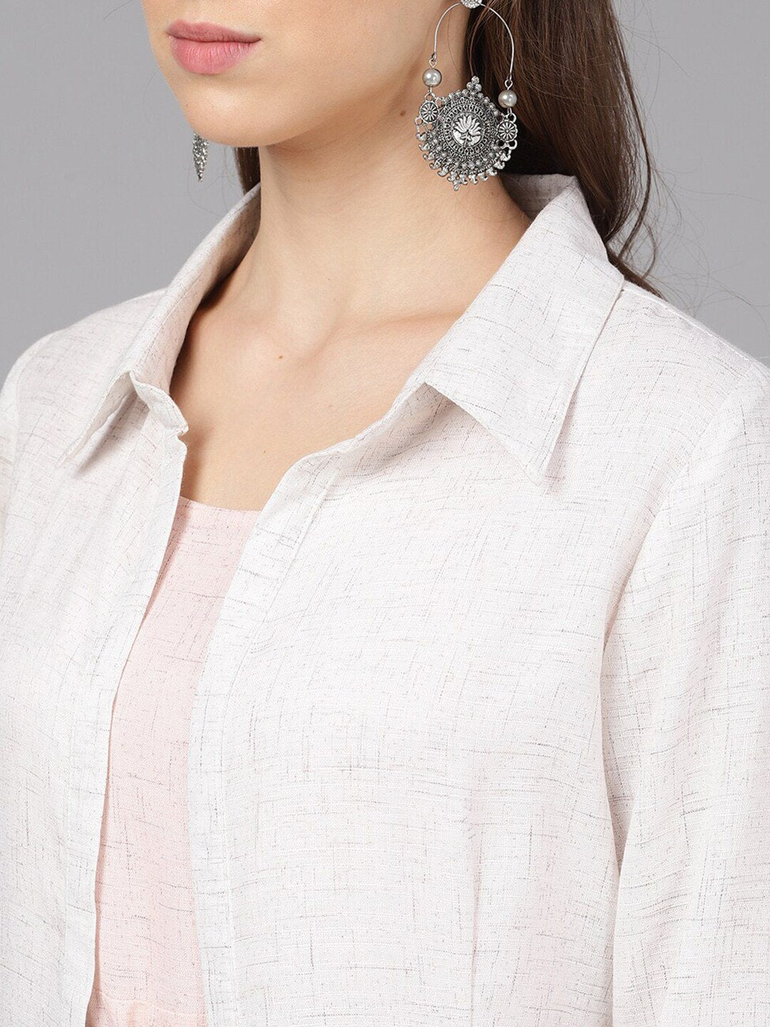 Women's  Off-White Solid Tailored Jacket