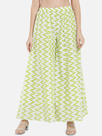 Women's Green Printed Straight Kurta set