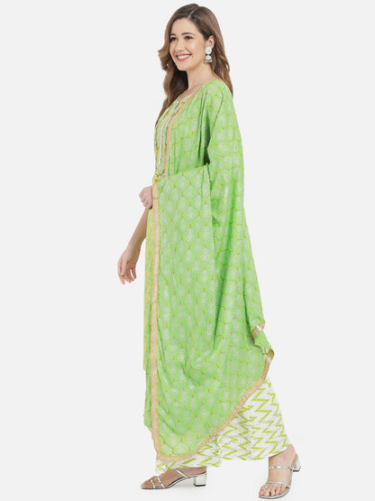 Women's Green Printed Straight Kurta set