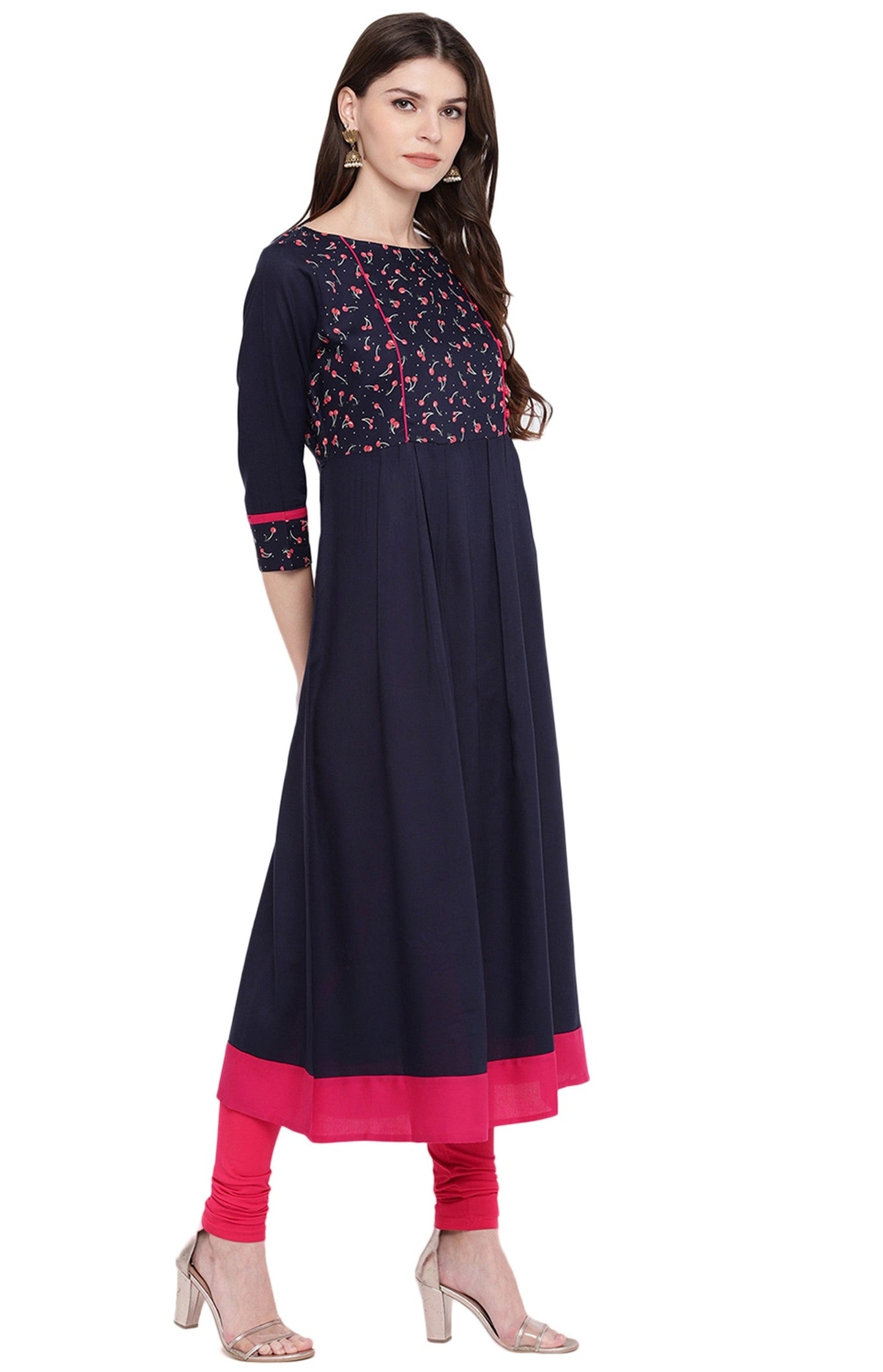 Women's Blue Anarkali Kurta By Vbuyz- (