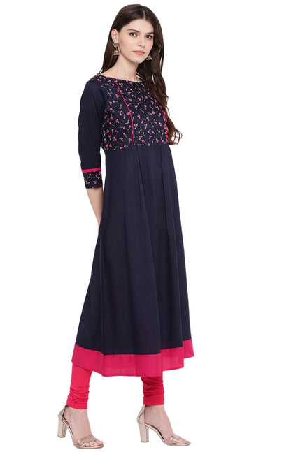 Women's Blue Anarkali Kurta By Vbuyz- (