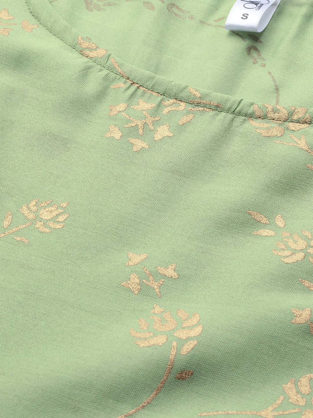 Women's Green printed anarkali kurta