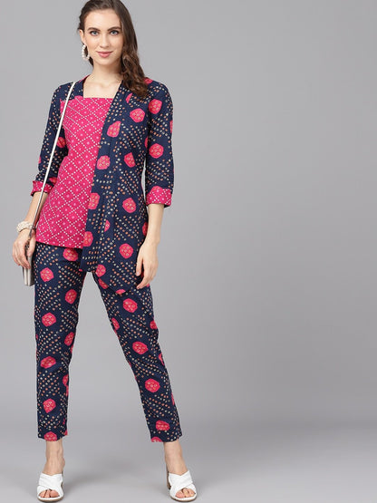 Women's Printed Coat with Trousers