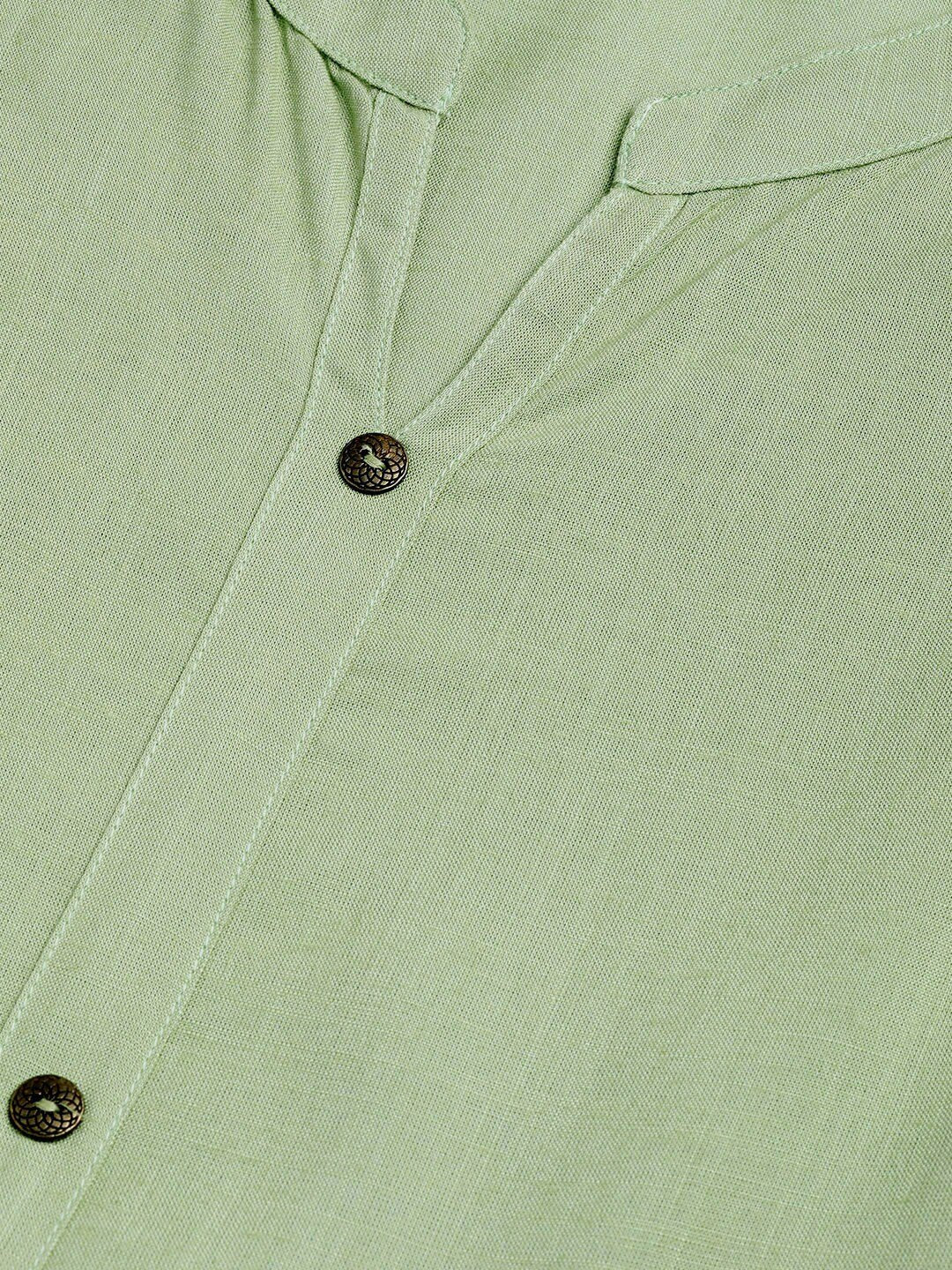 Women's  Green Printed A-Line Kurta