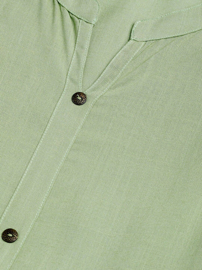 Women's  Green Printed A-Line Kurta