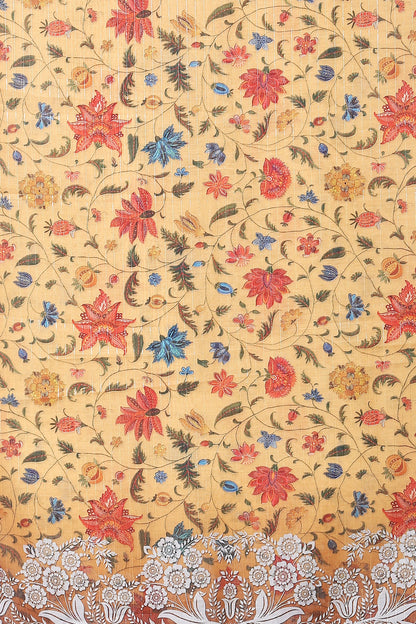 Women's Orange & Yellow Art Muslin Digital Printed Dupatta