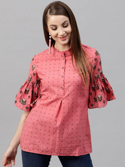 Women's Pink Printed Tunic