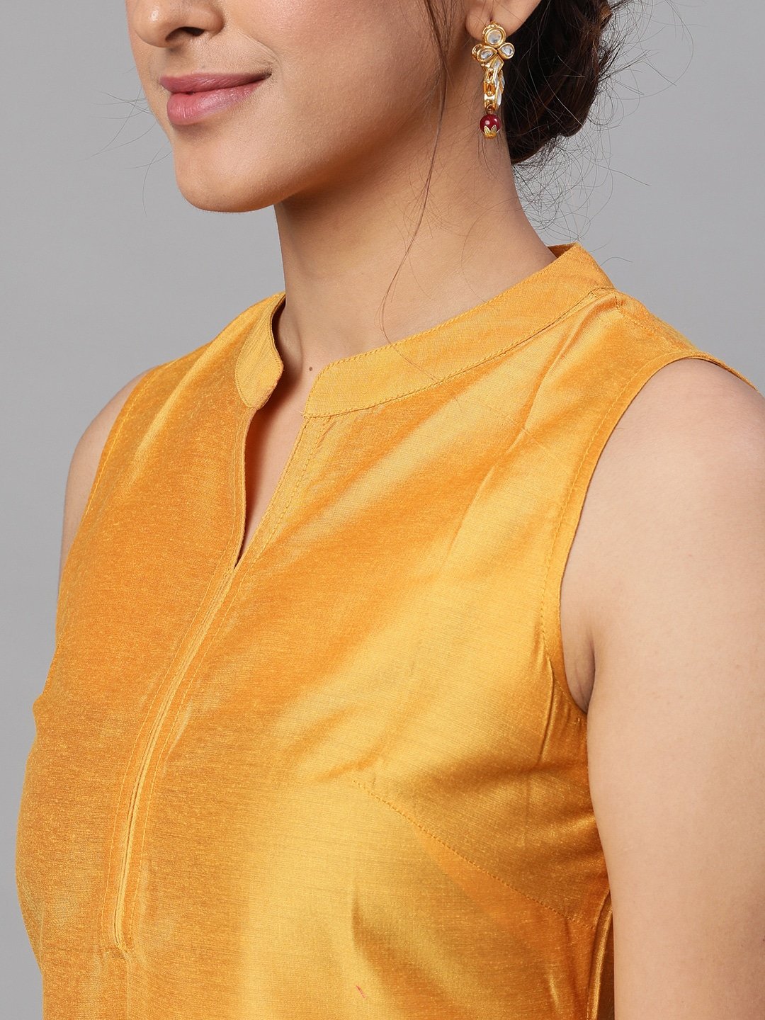 Women's  Mustard Kurta Set with Dupat