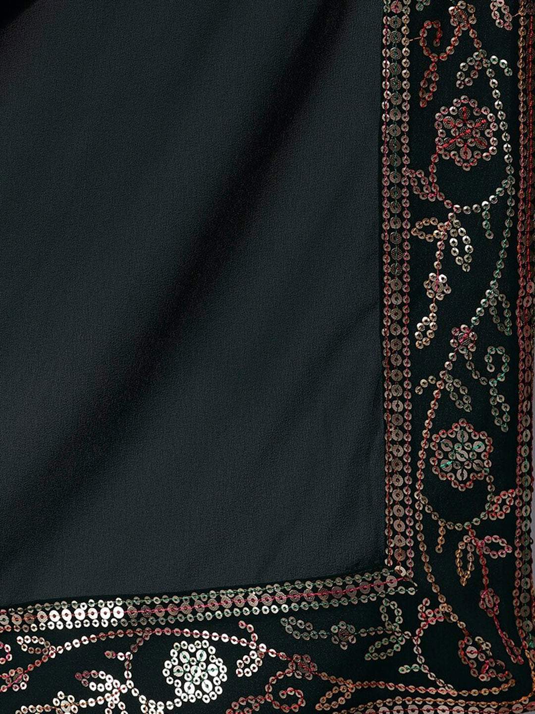 Women's  Green & Gold-Toned Embroidered Kurta with Palazzos & Dupatta