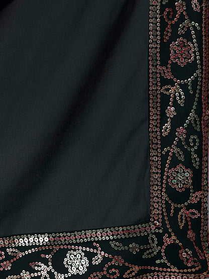 Women's  Green & Gold-Toned Embroidered Kurta with Palazzos & Dupatta