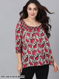 Women's Brown & Pink Printed Tunic