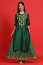 Emeraldgreen Chanderi Embroidered 2 Piece Kurta Dress