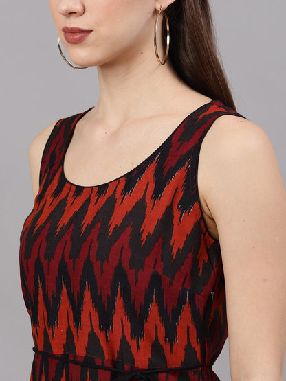 Women's  Black Printed Maxi Dress