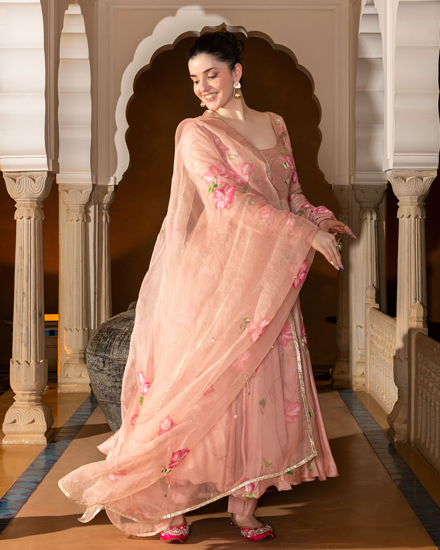 Women's Eshal Handpainted Cotton Silk Suit Set