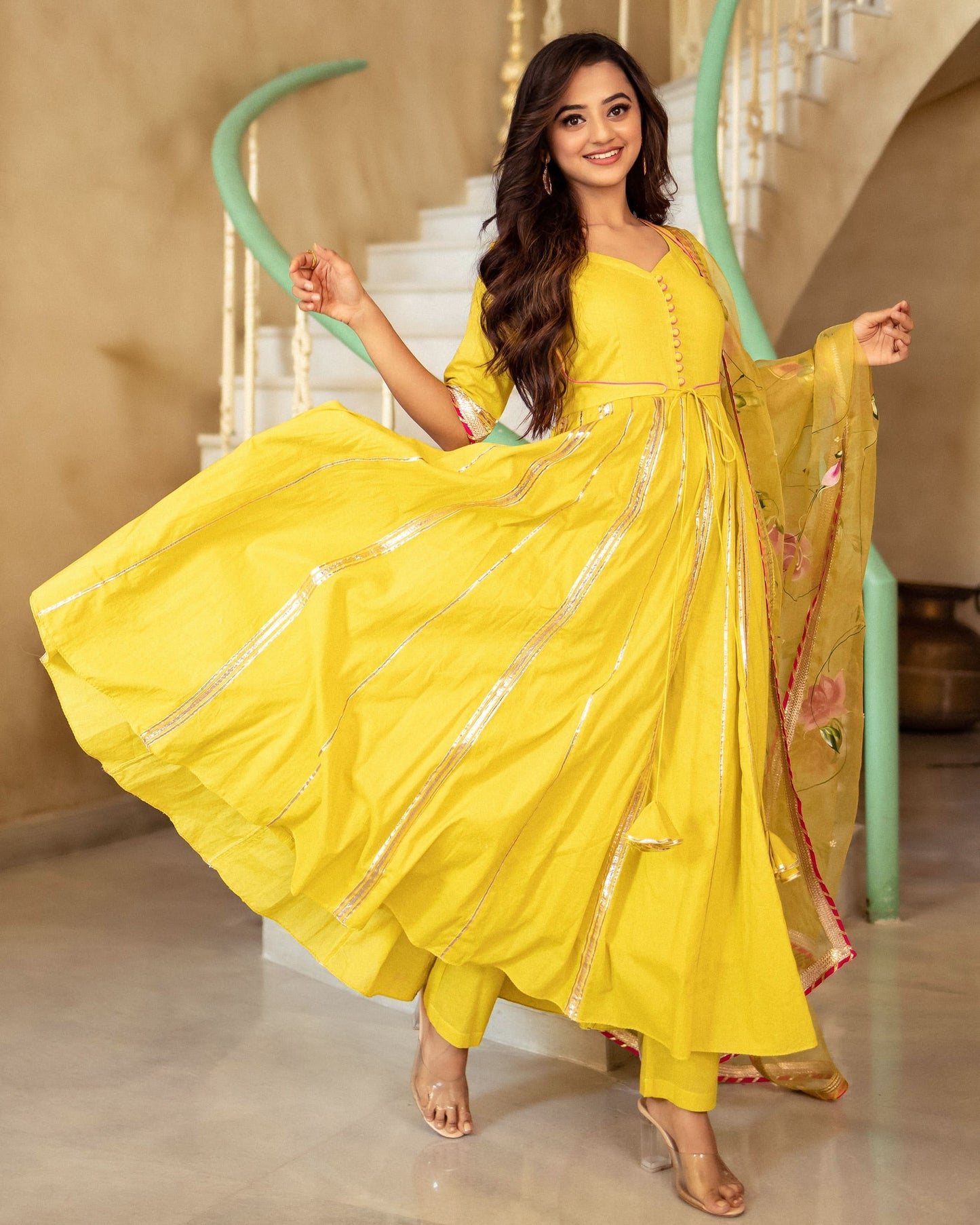 Women's Dhanyasri Handpainted Suit Set