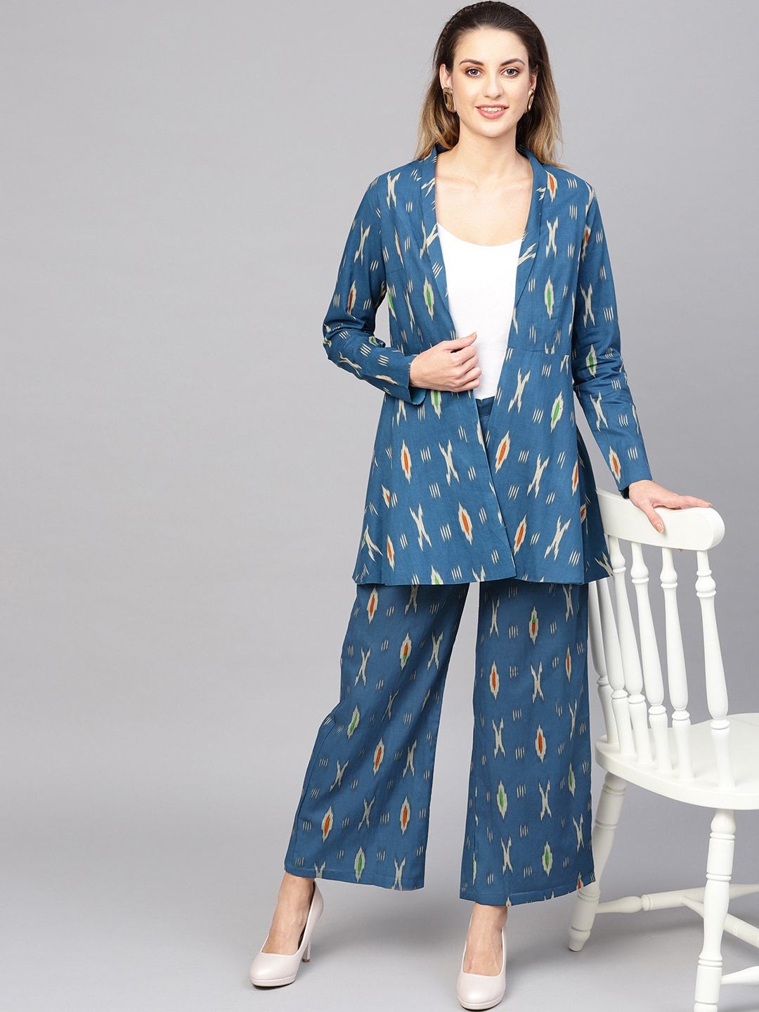 Women's  Printed Coat with Trousers