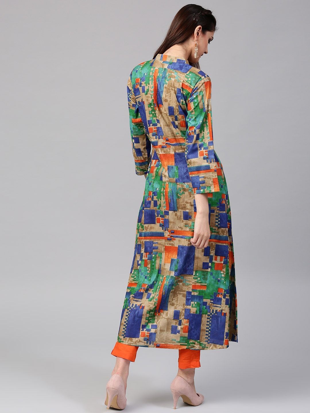 Women multicoloured A line kurta by AKS (Set