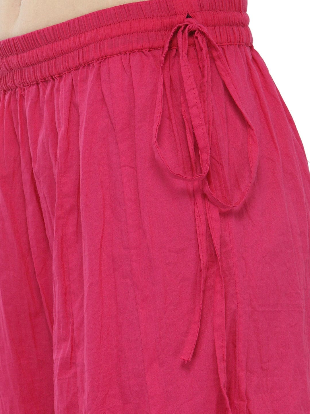 Women's Pink Flared Solid Palazzos