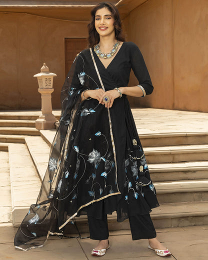 Women's Naazia Handpainted Cotton Suit Set