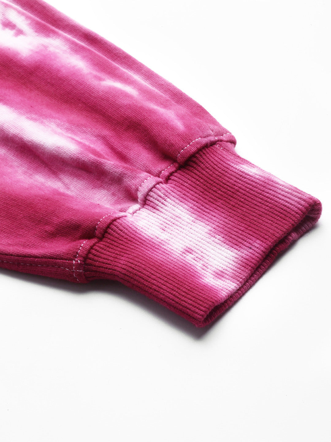 Women's Pink Ombre Dye Sweatshirt With Joggers